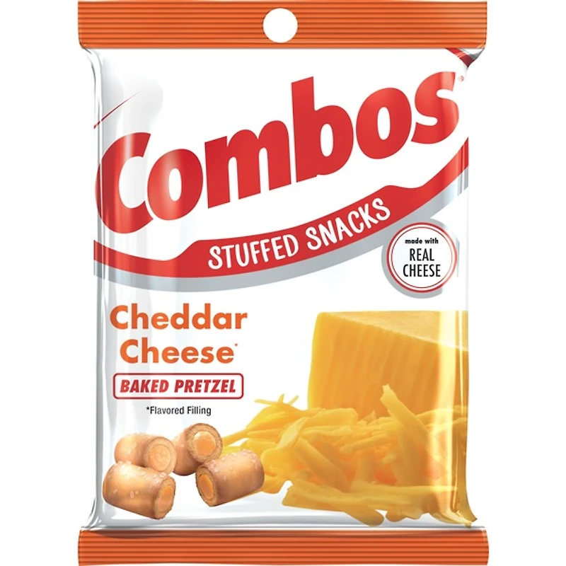 combos® cheddar cheese baked pretzel stuffed snacks 6.3oz