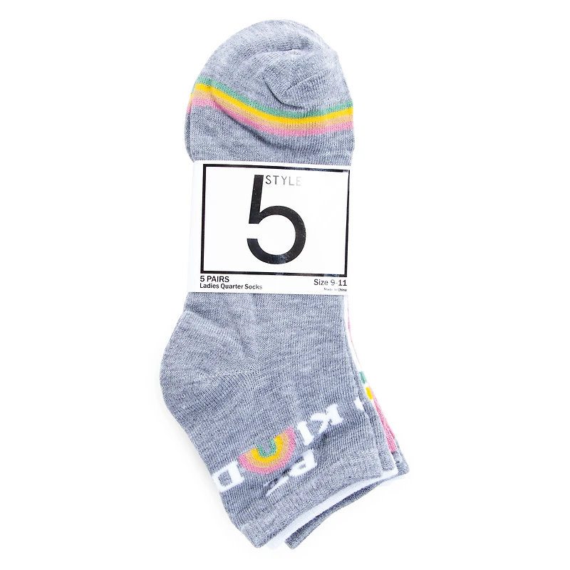 quarter crew socks 5-pack - be kind