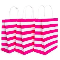 8-count medium striped gift bags 10in