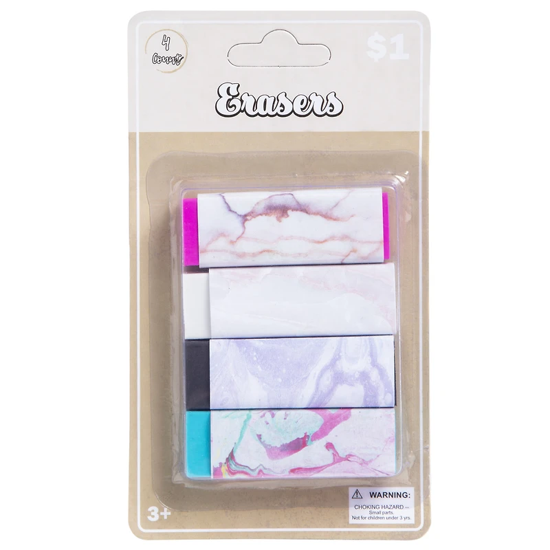 wrapped erasers 4-pack
