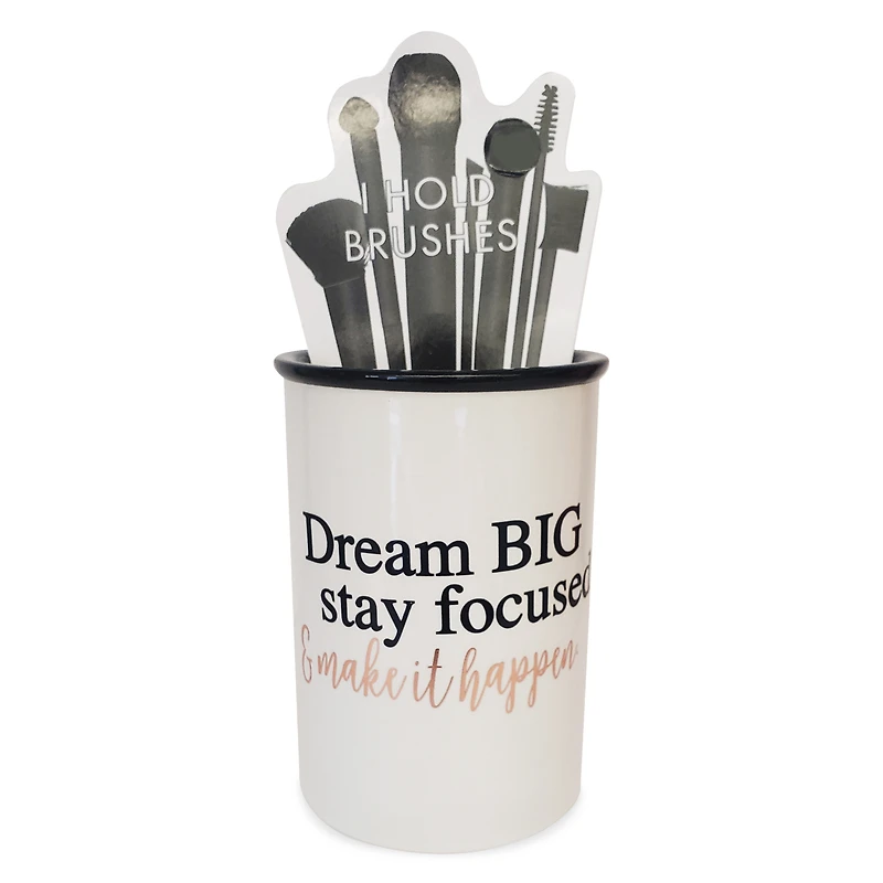 ceramic makeup brush cup - dream big