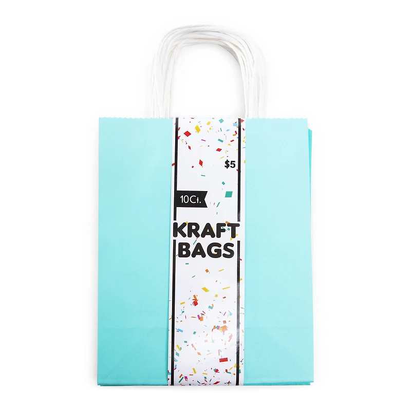 10-count medium turquoise gift bags 14in