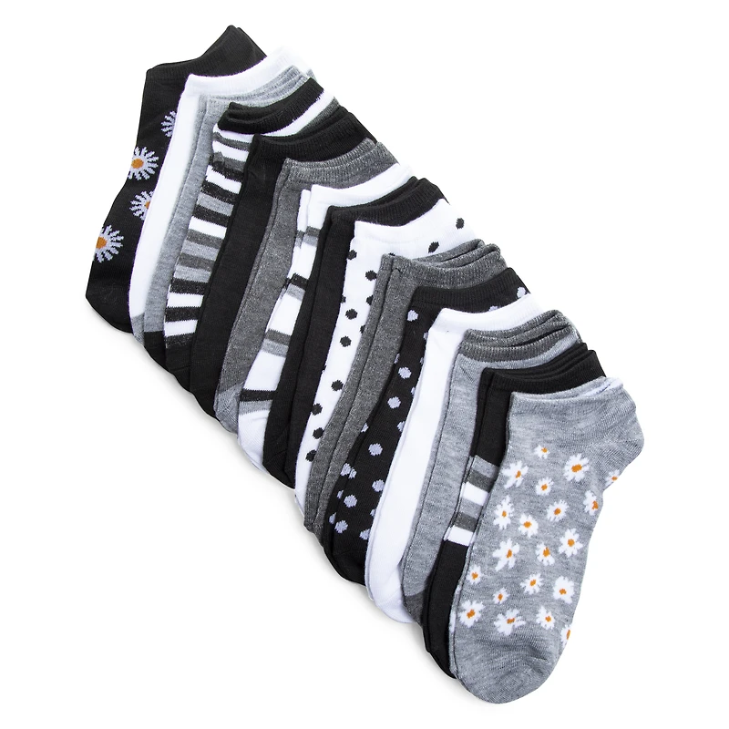 low-cut ankle socks 15-pack - prints & solids