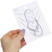 silver moon & star anklets 3-piece set