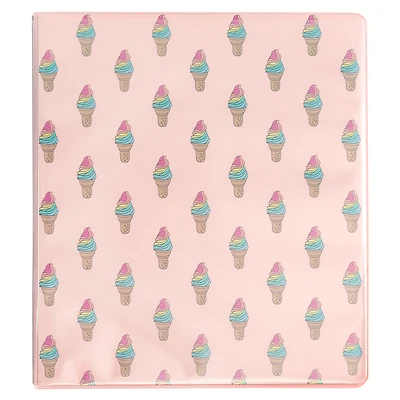 ice cream pattern 3-ring binder