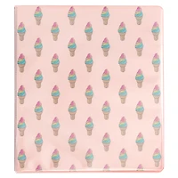ice cream pattern 3-ring binder