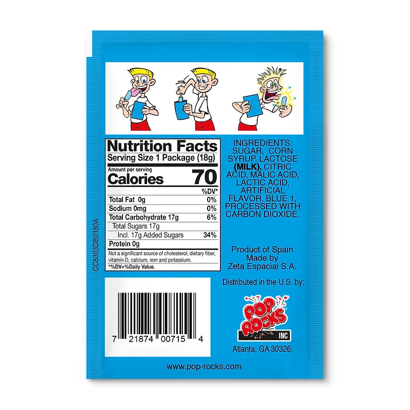 pop rocks® dips popping candy & lollipop - blue raspberry 0.63oz