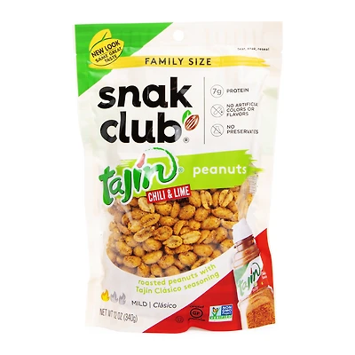 snak club® tajin® chili & lime peanuts 12oz