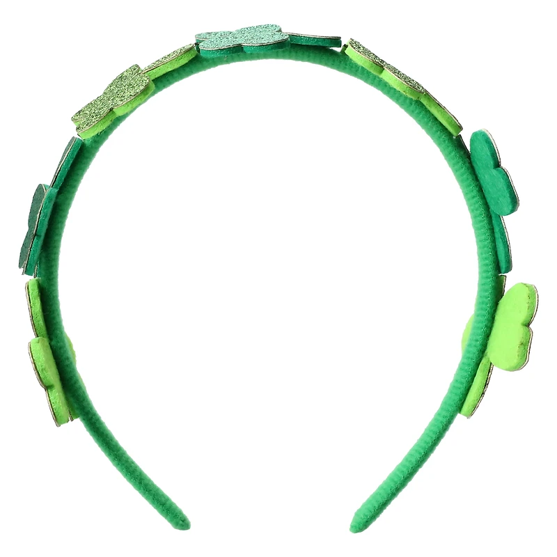 st. patrick's day glitter shamrocks headband