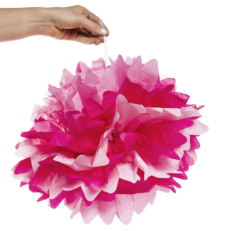 pink tissue pom pom- party decoration 17in