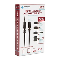 5-piece audio adapter kit with extension cable