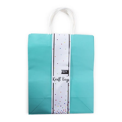 large kraft bags 6 count - turquoise 16.5in
