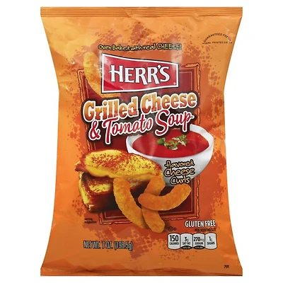 herr's® grilled cheese & tomato soup flavored cheese curls 7oz