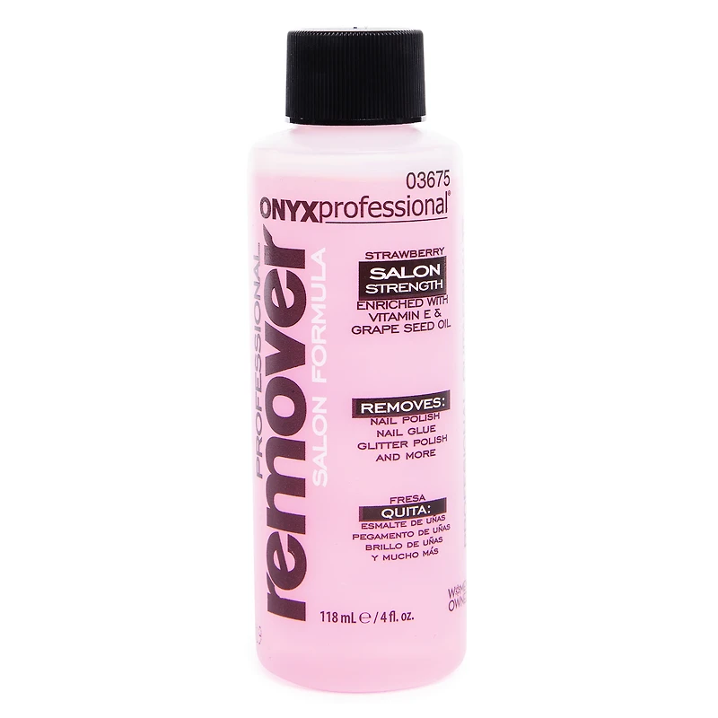 onyx professional® nail polish remover 4 fl.oz. - strawberry