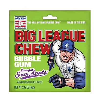 big league chew® bubble gum - swingin' sour apple™ 2.12oz