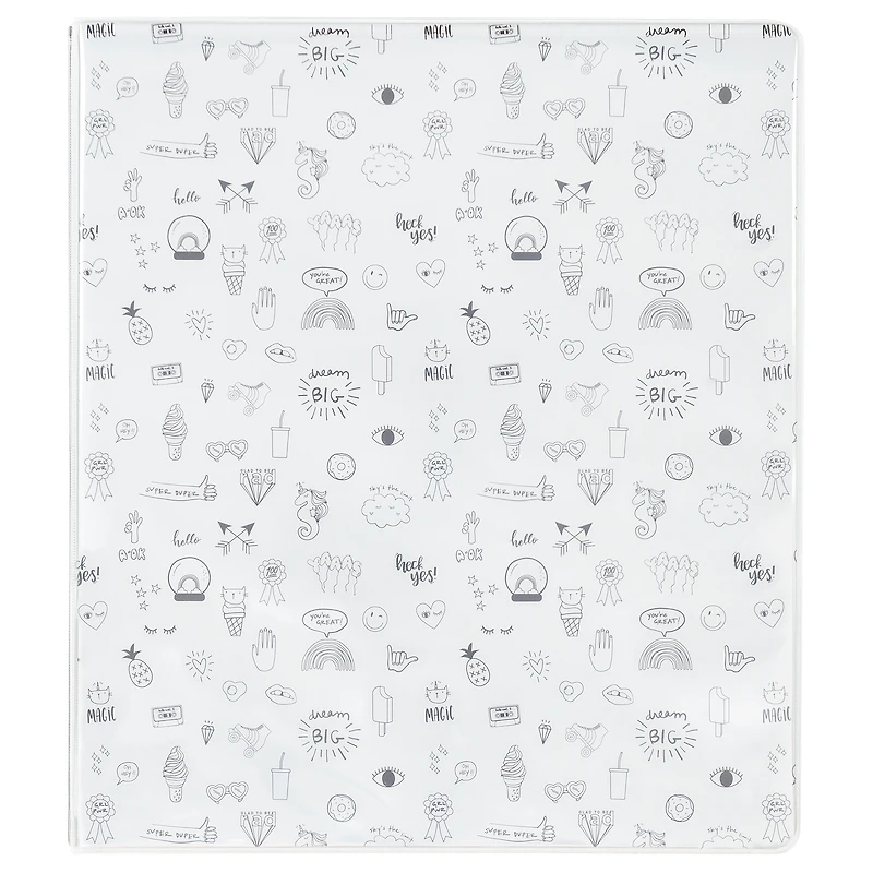 doodle art pattern 3-ring binder