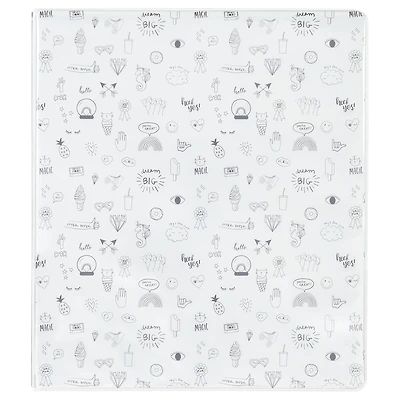 doodle art pattern 3-ring binder