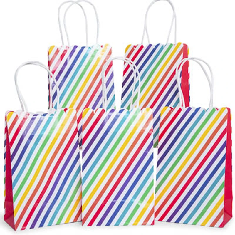 10-count striped gift bags 8in x 5in