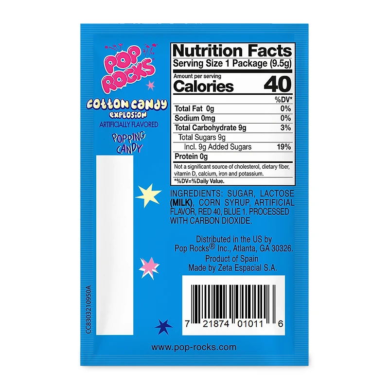 pop rocks® cotton candy explosion popping candy 0.33oz