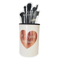 ceramic makeup brush cup - be a good human