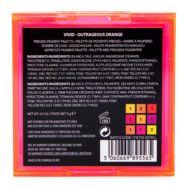 vivid orange eyeshadow palette 0.3oz