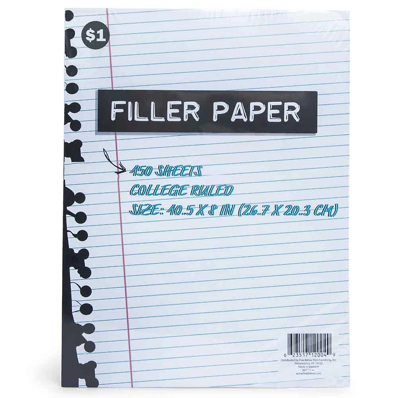 wide ruled filler paper 150 sheets
