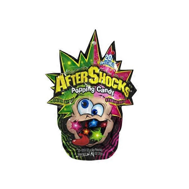 aftershocks® popping candy green apple & strawberry 20-pack