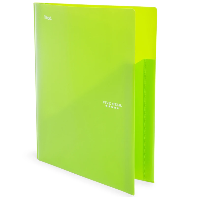mead® five star® 3-prong poly folder with pockets