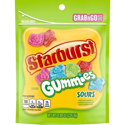 starburst® sour gummies grab n go resealable bag 8oz