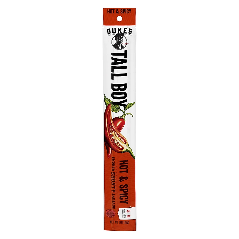 duke's® tall boy™ smoked shorty sausage - hot & spicy 1oz