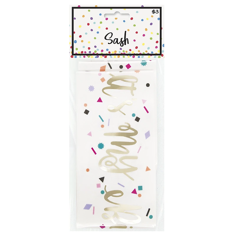 confetti 'it's my birthday' party sash