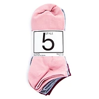 low cut ankle socks 10-pack - pink & gray