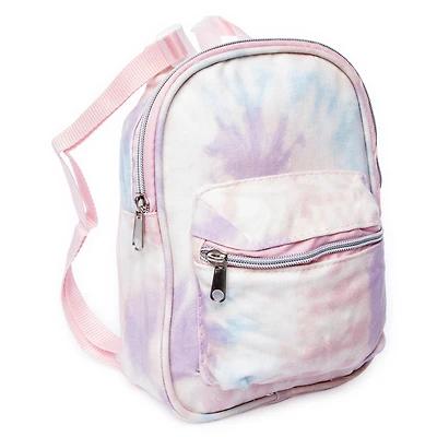 tie dye mini backpack 10in - purple pastel