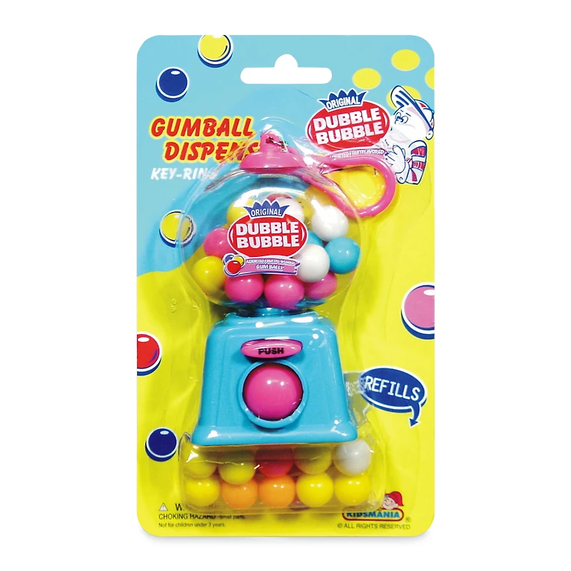 mini dubble bubble® gumballs w/ dispenser keychain 1.13oz