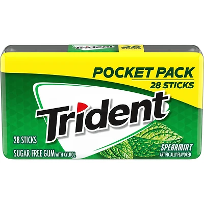 trident® spearmint sugar-free gum pocket pack - 28 sticks