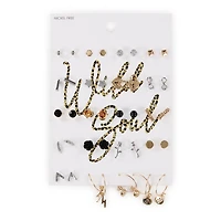 wild soul studs & hoop earrings set, 20 pairs
