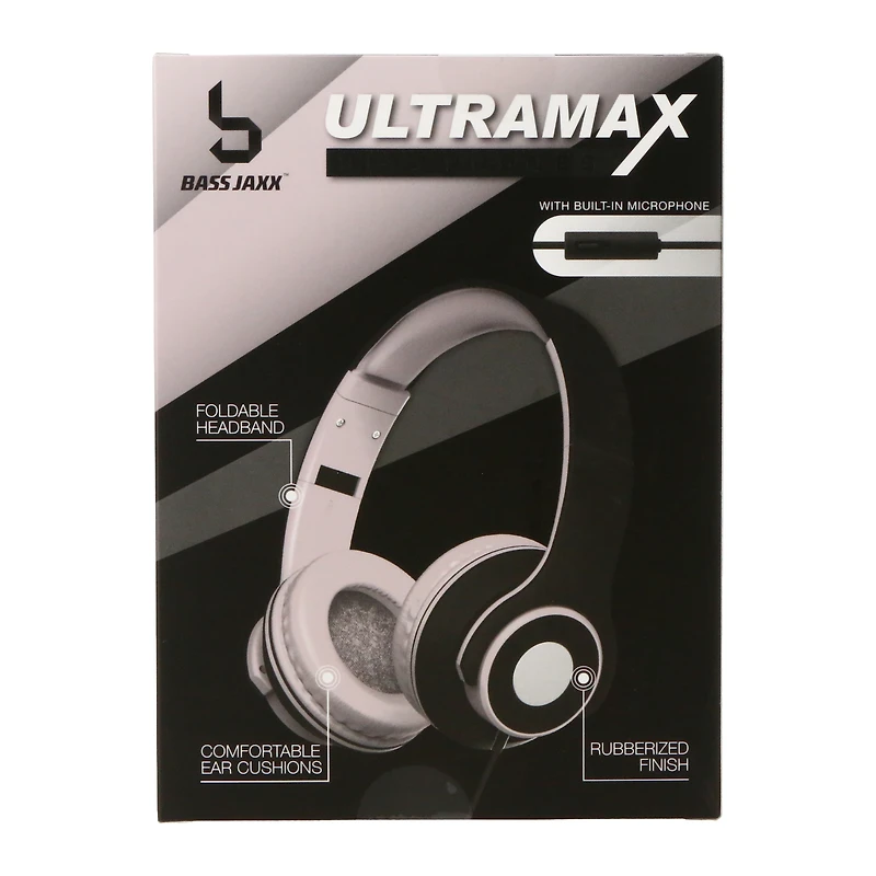 ultramax headphones w/ built-in mic - blush/white