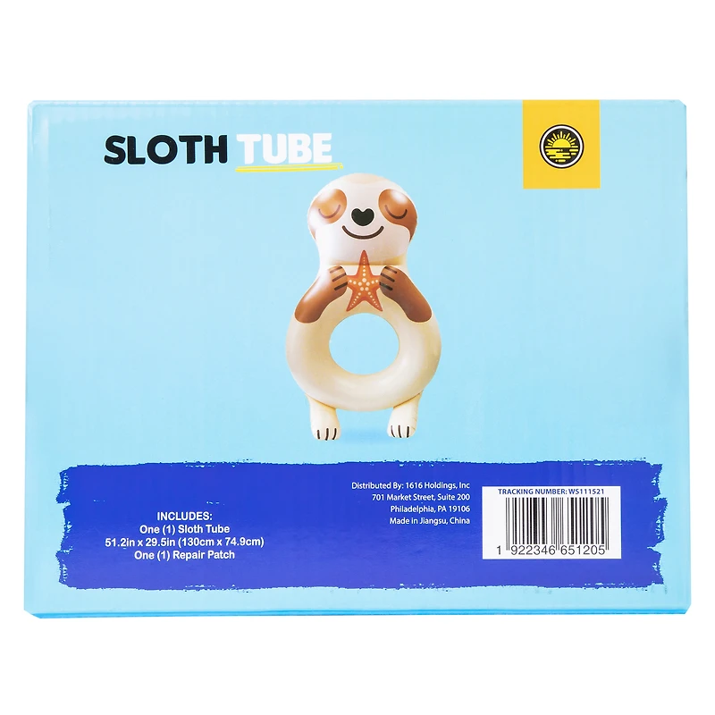 sloth inner tube pool float 51in x 29.5in