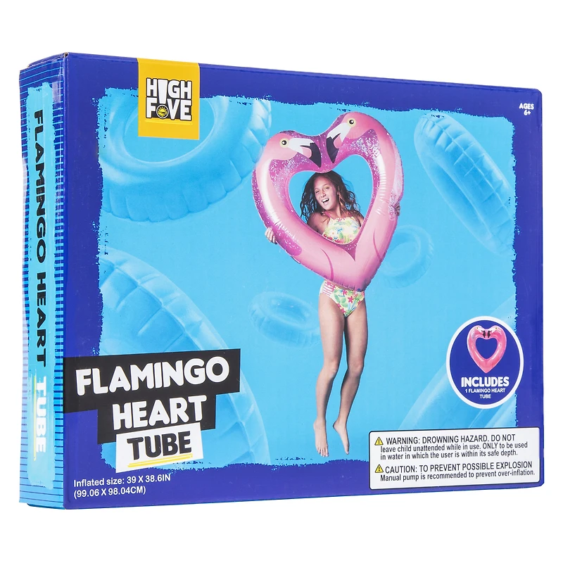 flamingo heart tube pool float 39in