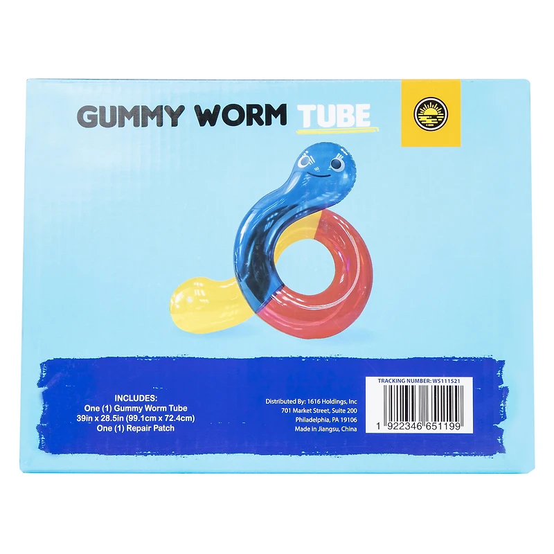 gummy worm tube pool float 39in x 28.5in