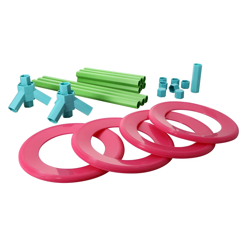 top toss outdoor game set - pink
