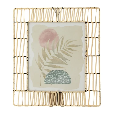 rattan frame wall art 12in x 13in
