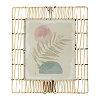 rattan frame wall art 12in x 13in