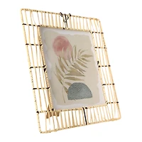 rattan frame wall art 12in x 13in