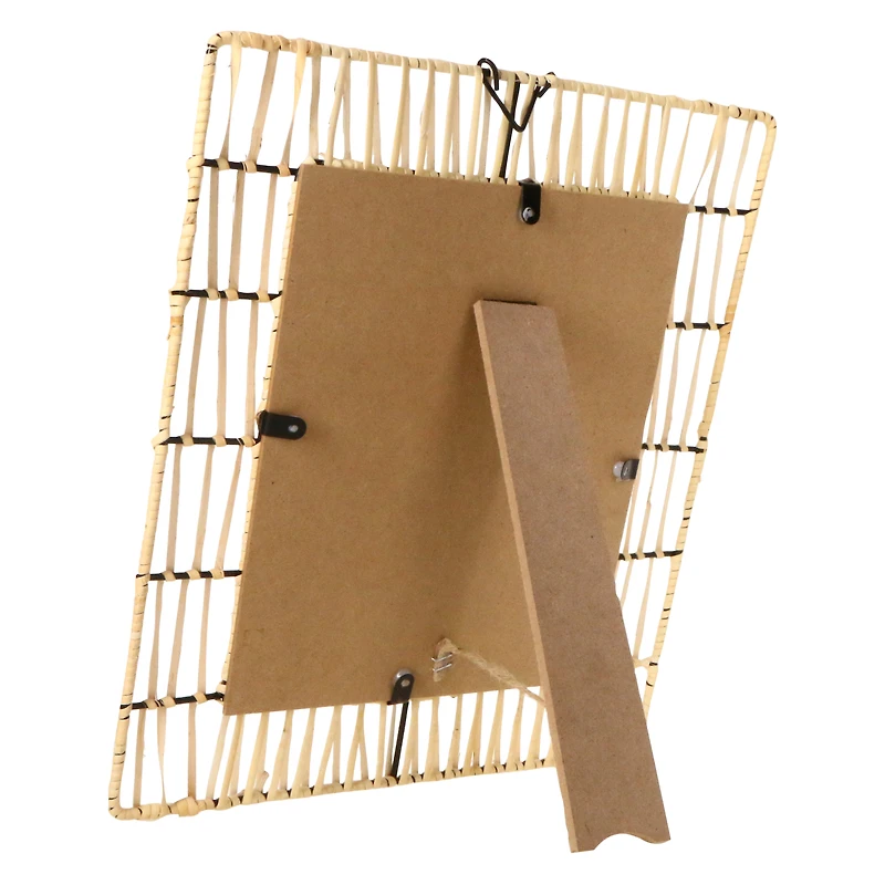 rattan frame wall art 12in x 13in
