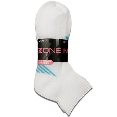 Juniors Zone Athletic Quarter Crew Socks 6-Pack