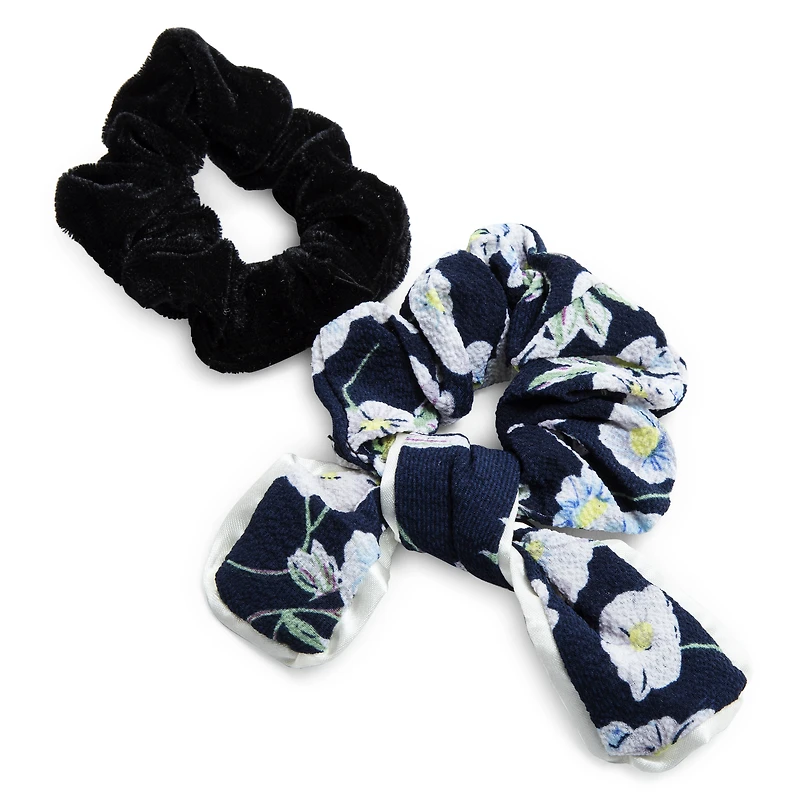 velvet floral scrunchies 2-pack