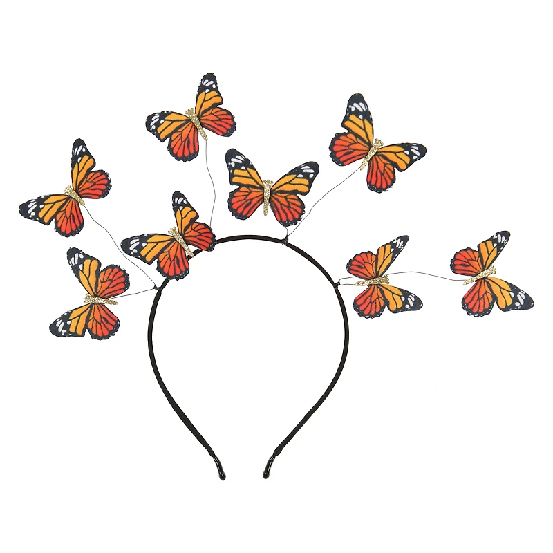 orange butterfly headband