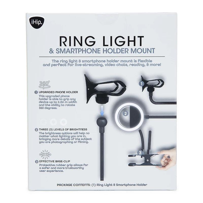 ring light & smartphone holder mount