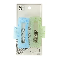 rectangle claw hair clips 2-pack - purple/pink